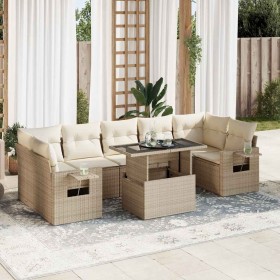 Set de sofás de jardín y cojines 8 piezas ratán sintético beige de , Conjuntos de jardín - Ref: Foro24-3326439, Precio: 622,21 €