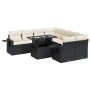 Set de sofás de jardín con cojines 9 pzas ratán sintético negro by , Garden sets - Ref: Foro24-3326447, Price: 603,97 €, Disc...