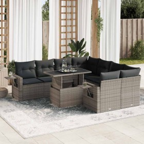 Set de sofás de jardín con cojines 9 pzas ratán sintético gris by , Garden sets - Ref: Foro24-3326451, Price: 617,45 €, Disco...