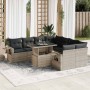 Set muebles jardín 9 pzas y cojines ratán sintético gris claro von , Gartensets - Ref: Foro24-3326453, Preis: 666,89 €, Rabat...