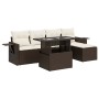 Set sofás de jardín 6 piezas y cojines ratán sintético marrón von , Gartensets - Ref: Foro24-3326464, Preis: 423,45 €, Rabatt: %
