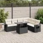 Set de sofás de jardín 7 pzas con cojines ratán sintético negro by , Garden sets - Ref: Foro24-3326487, Price: 480,21 €, Disc...