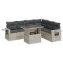 Set de sofás de jardín 7 pzas con cojines ratán PE gris claro by , Garden sets - Ref: Foro24-3326493, Price: 519,80 €, Discou...