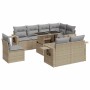 Set de sofás de jardín con cojines 9 pzas ratán sintético beige by , Garden sets - Ref: Foro24-3326500, Price: 703,76 €, Disc...