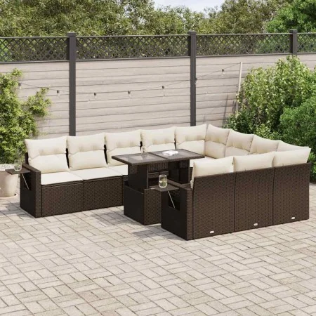 Set de sofás de jardín 11 pzas cojines ratán sintético marrón by , Garden sets - Ref: Foro24-3326554, Price: 784,39 €, Discou...