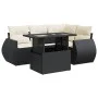 Set de muebles de jardín 5 pzas y cojines ratán sintético negro de , Conjuntos de jardín - Ref: Foro24-3326627, Precio: 394,2...