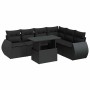 Set de sofás de jardín 7 pzas con cojines ratán sintético negro by , Garden sets - Ref: Foro24-3326646, Price: 518,56 €, Disc...