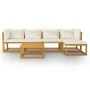 Garden furniture set, 6 pieces, cream cushions, solid acacia wood. by vidaXL, Garden sets - Ref: Foro24-3057655, Price: 582,7...