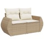 Set de sofás de jardín con cojines 9 pzas ratán sintético beige by , Garden sets - Ref: Foro24-3326659, Price: 777,13 €, Disc...
