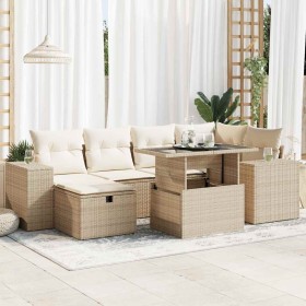 Set de sofás de jardín y cojines 8 piezas ratán sintético beige von , Gartensets - Ref: Foro24-3327938, Preis: 591,40 €, Raba...
