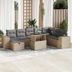 Set de sofás de jardín con cojines 9 pzas ratán sintético beige by , Garden sets - Ref: Foro24-3327959, Price: 643,02 €, Disc...