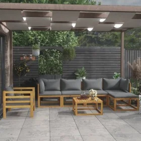 Garden furniture 7 pcs cushions solid acacia wood by vidaXL, Garden sets - Ref: Foro24-3057606, Price: 804,25 €, Discount: %