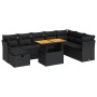 Set sofás jardín y cojines 9 pzas ratán sintético acacia negro by , Garden sets - Ref: Foro24-3327986, Price: 615,90 €, Disco...
