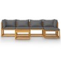 Muebles de jardín 7 pzas cojines madera maciza de acacia de vidaXL, Conjuntos de jardín - Ref: Foro24-3057606, Precio: 734,26...