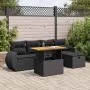 Set sofás jardín y cojines 6 pzas ratán sintético acacia negro von , Gartensets - Ref: Foro24-3328049, Preis: 410,42 €, Rabat...