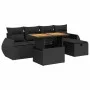 Set sofás jardín y cojines 6 pzas ratán sintético acacia negro von , Gartensets - Ref: Foro24-3328049, Preis: 410,42 €, Rabat...