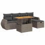 Set sofás jardín y cojines 6 pzas ratán sintético acacia gris von , Gartensets - Ref: Foro24-3328054, Preis: 415,53 €, Rabatt: %