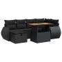 Set sofás jardín y cojines 8 pzas ratán sintético acacia negro by , Garden sets - Ref: Foro24-3328056, Price: 491,82 €, Disco...
