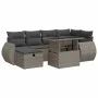 Set sofás jardín y cojines 8 pzas ratán sintético acacia gris by , Garden sets - Ref: Foro24-3328061, Price: 484,94 €, Discou...