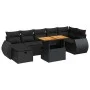 Set sofás jardín y cojines 5 pzas ratán sintético acacia negro by , Garden sets - Ref: Foro24-3328063, Price: 527,52 €, Disco...