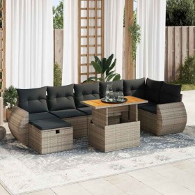 Set sofás jardín y cojines 5 pzas ratán sintético acacia gris von , Gartensets - Ref: Foro24-3328068, Preis: 560,11 €, Rabatt: %