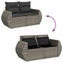 Set sofás jardín y cojines 5 pzas ratán sintético acacia gris von , Gartensets - Ref: Foro24-3328068, Preis: 560,11 €, Rabatt: %