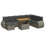 Set sofás jardín y cojines 9 pzas ratán sintético acacia gris by , Garden sets - Ref: Foro24-3328075, Price: 589,38 €, Discou...