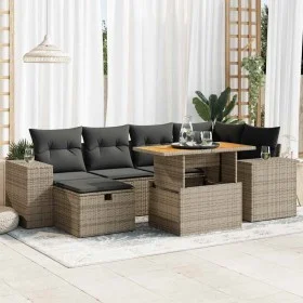 Set sofás jardín y cojines 8 pzas ratán sintético acacia gris von , Gartensets - Ref: Foro24-3328089, Preis: 491,32 €, Rabatt: %