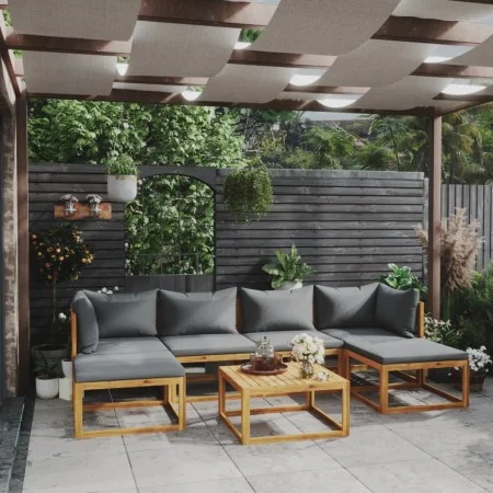 Gartenmöbel 7 Stück Kissen aus massivem Akazienholz von vidaXL, Gartensets - Ref: Foro24-3057621, Preis: 691,33 €, Rabatt: %