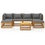Muebles de jardín 7 pzas cojines madera maciza de acacia de vidaXL, Conjuntos de jardín - Ref: Foro24-3057621, Precio: 690,10...