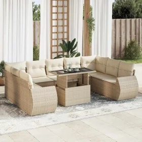 Juego de sofás jardín con cojines beige 10 pzas ratán sintético by , Garden sets - Ref: Foro24-3326699, Price: 828,02 €, Disc...