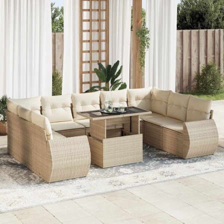 Juego de sofás jardín con cojines beige 10 pzas ratán sintético by , Garden sets - Ref: Foro24-3326699, Price: 842,79 €, Disc...