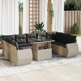 Set sofás jardín 10 pzas con cojines ratán sintético gris claro de , Conjuntos de jardín - Ref: Foro24-3326703, Precio: 788,2...