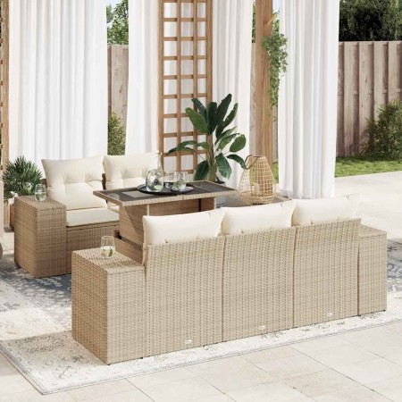 Juego de sofás jardín con cojines 6 pzas ratán sintético beige by , Garden sets - Ref: Foro24-3326729, Price: 572,50 €, Disco...