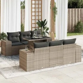 Set de sofás de jardín 7 pzas con cojines ratán sintético gris by , Garden sets - Ref: Foro24-3326741, Price: 536,44 €, Disco...