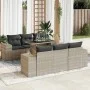 Set de sofás de jardín 7 pzas con cojines ratán PE gris claro by , Garden sets - Ref: Foro24-3326743, Price: 594,49 €, Discou...