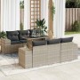 Set de sofás de jardín 7 pzas con cojines ratán PE gris claro von , Gartensets - Ref: Foro24-3326743, Preis: 561,96 €, Rabatt: %