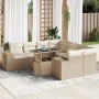 Set de sofás de jardín con cojines 9 pzas ratán sintético beige by , Garden sets - Ref: Foro24-3326769, Price: 714,12 €, Disc...