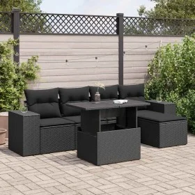 Set de sofás de jardín 6 piezas y cojines ratán sintético negro von , Gartensets - Ref: Foro24-3326776, Preis: 448,78 €, Raba...