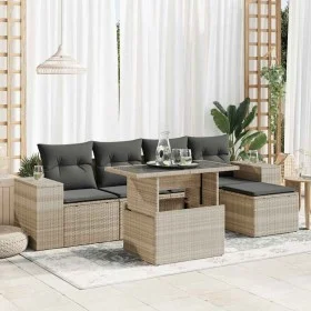 Set de sofás de jardín 6 pzas y cojines ratán sintético gris von , Gartensets - Ref: Foro24-3326783, Preis: 466,81 €, Rabatt: %
