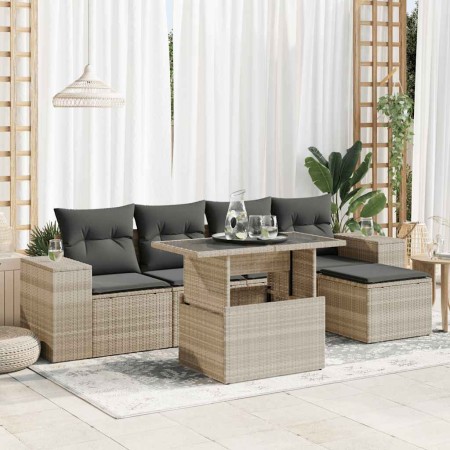 Set de sofás de jardín 6 pzas y cojines ratán sintético gris by , Garden sets - Ref: Foro24-3326783, Price: 442,33 €, Discoun...