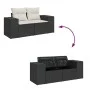 Set de sofás de jardín 7 pzas con cojines ratán sintético negro by , Garden sets - Ref: Foro24-3326807, Price: 493,09 €, Disc...