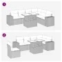 Set de sofás de jardín 7 pzas con cojines ratán sintético gris by , Garden sets - Ref: Foro24-3326811, Price: 494,84 €, Disco...