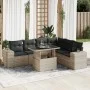 Set de sofás de jardín 7 pzas con cojines ratán PE gris claro by , Garden sets - Ref: Foro24-3326813, Price: 547,30 €, Discou...