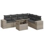 Set de sofás de jardín 7 pzas con cojines ratán PE gris claro von , Gartensets - Ref: Foro24-3326813, Preis: 536,61 €, Rabatt: %
