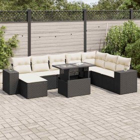 Set de sofás de jardín con cojines 9 pzas ratán sintético negro von , Gartensets - Ref: Foro24-3326847, Preis: 577,85 €, Raba...