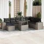 Set de sofás de jardín con cojines 9 pzas ratán sintético gris von , Gartensets - Ref: Foro24-3326851, Preis: 593,37 €, Rabat...