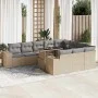 Set de sofás de jardín 11pzas con cojines ratán sintético beige by , Garden sets - Ref: Foro24-3326870, Price: 806,99 €, Disc...