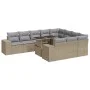 Set de sofás de jardín 11pzas con cojines ratán sintético beige by , Garden sets - Ref: Foro24-3326870, Price: 806,99 €, Disc...