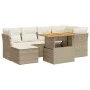 Set sofás de jardín 7 piezas y cojines ratán sintético beige by , Garden sets - Ref: Foro24-3326949, Price: 519,04 €, Discoun...